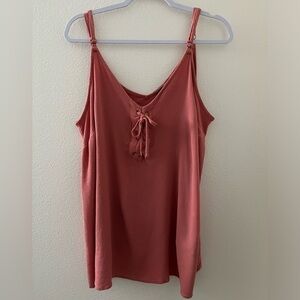 Torrid 3 Mauve Faux Lace Up Tank Adjustable Straps 3X Plus Size